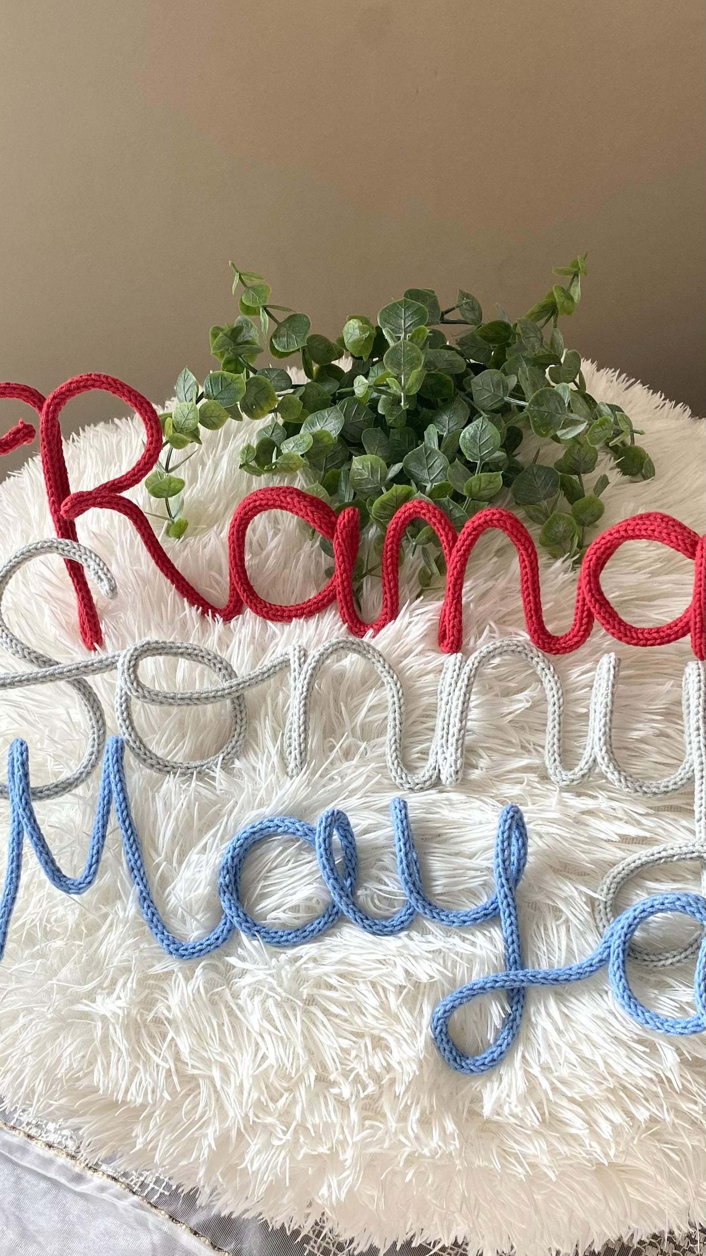 Personalized Knitted Wire Word, Knitted Name Sign