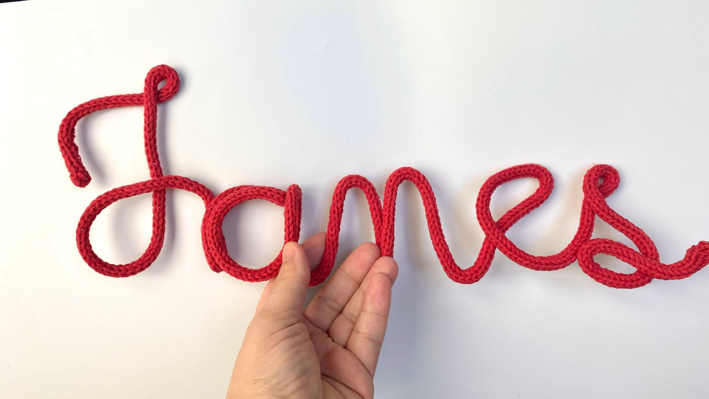 Personalized Knitted Wire Word, Knitted Name Sign