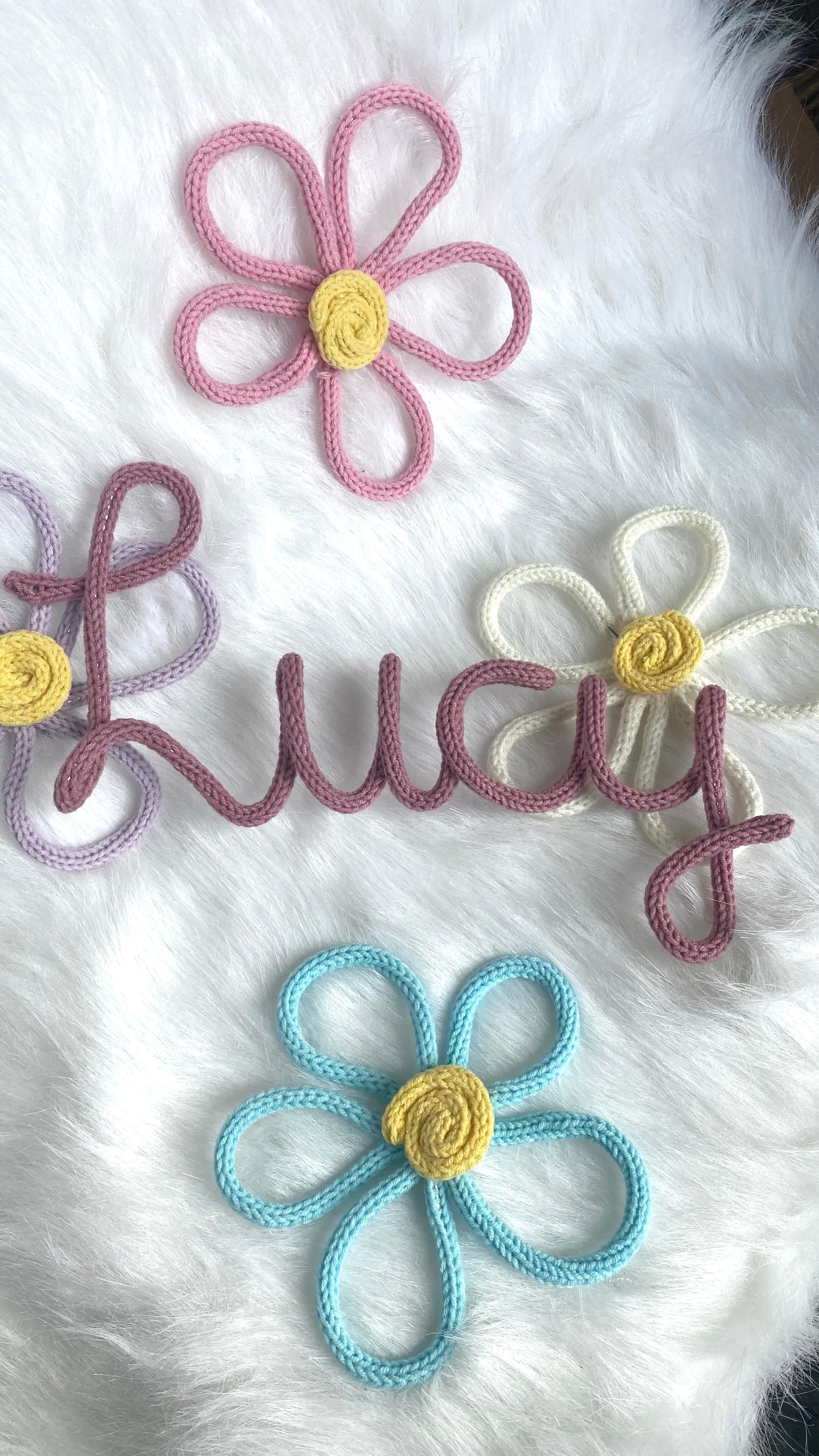 Personalized Knitted Wire Word, Knitted Name Sign