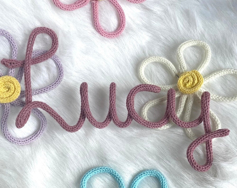 Personalized Knitted Wire Word, Knitted Name Sign