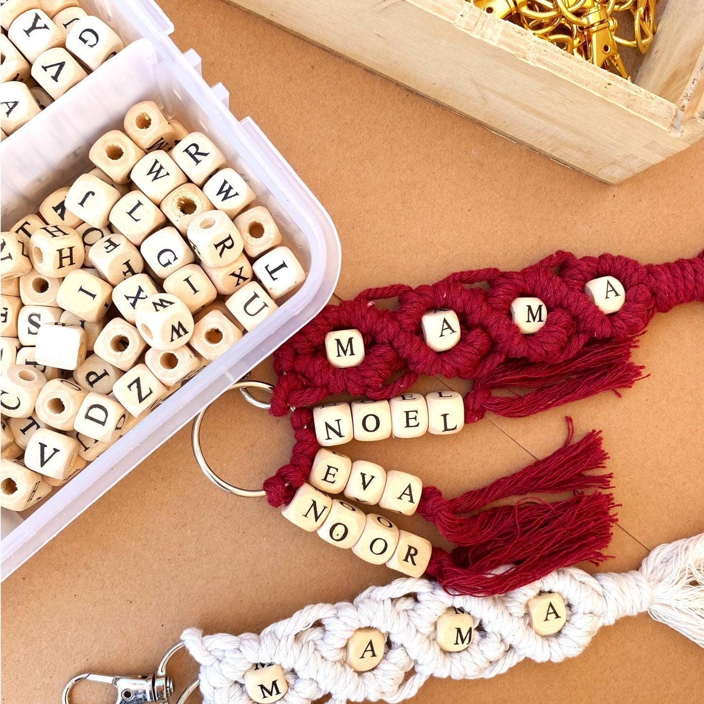 Custom Keychain/Personalized  Keychain/ Macrame Keychain/Mama Keychain/ Name Keychain/ Gift for Mom/  Baby Shower Gift Favor