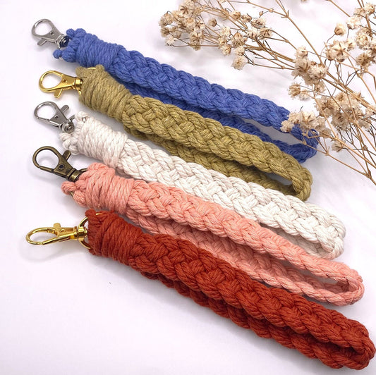 Macrame Wristlet Keychain | Boho Macrame Wristlet | Braided Keychain |Gift for mom