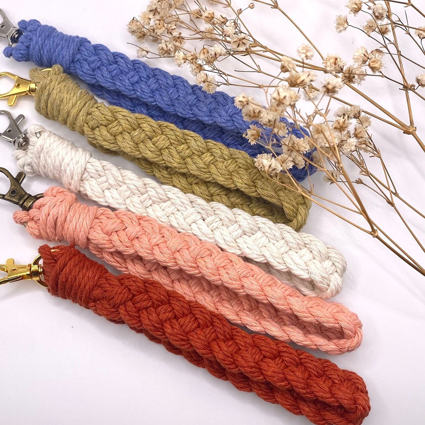 Macrame Wristlet Keychain | Boho Macrame Wristlet | Braided Keychain |Gift for mom