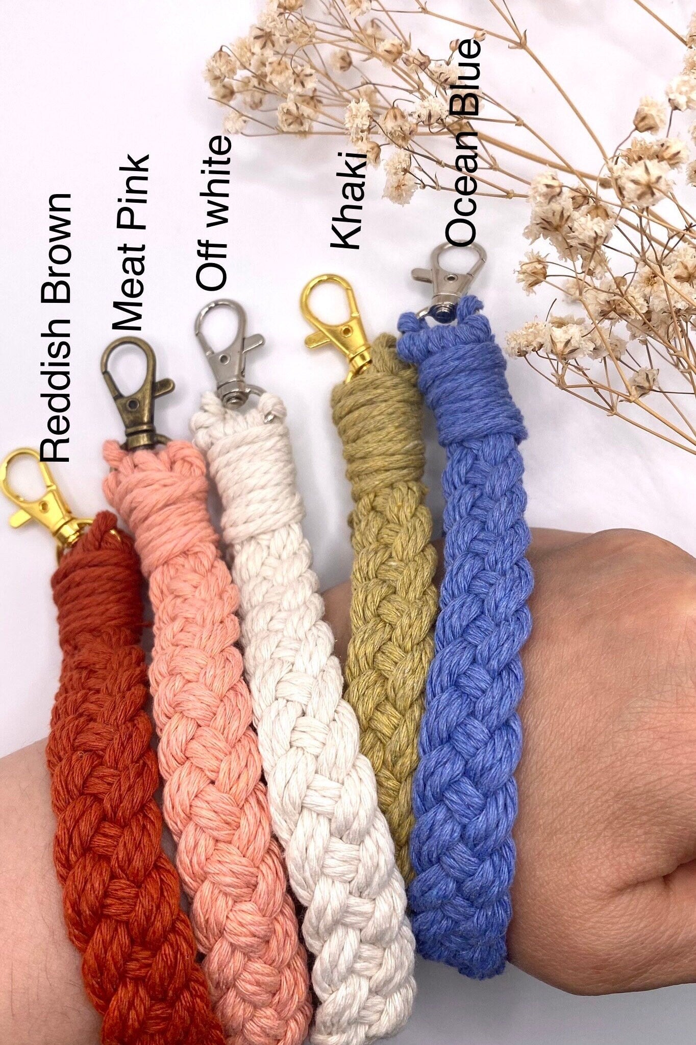 Macrame Wristlet Keychain | Boho Macrame Wristlet | Braided Keychain |Gift for mom